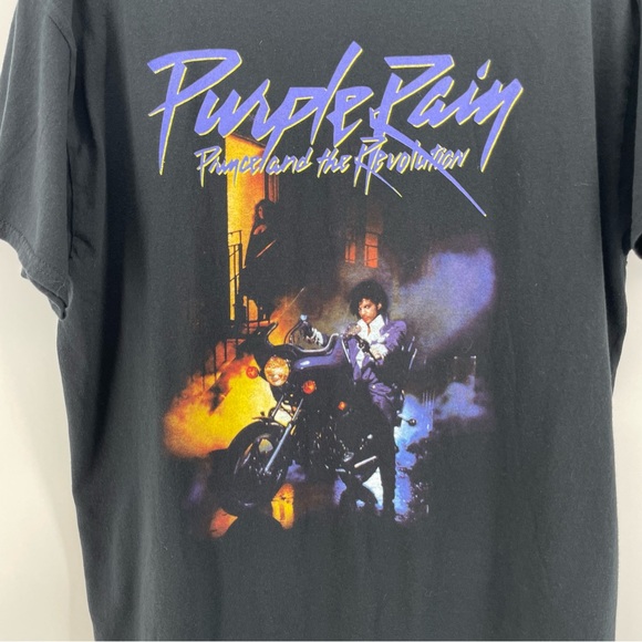Purple Rain Prince and the Revolution T-Shirt Black Purple 100% Cotton XL - Picture 2 of 4